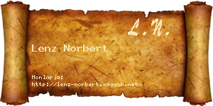 Lenz Norbert névjegykártya
